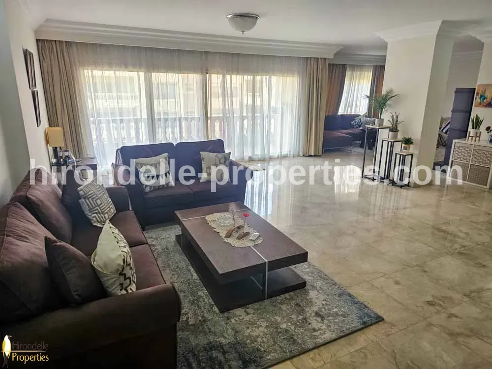 Fully Furnished Flat With Shared Pool For Rent In Maadi