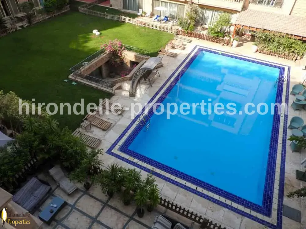 Fully Furnished Flat With Shared Pool For Rent In Maadi