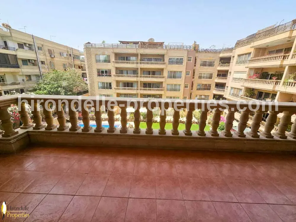 Fully Furnished Flat With Shared Pool For Rent In Maadi