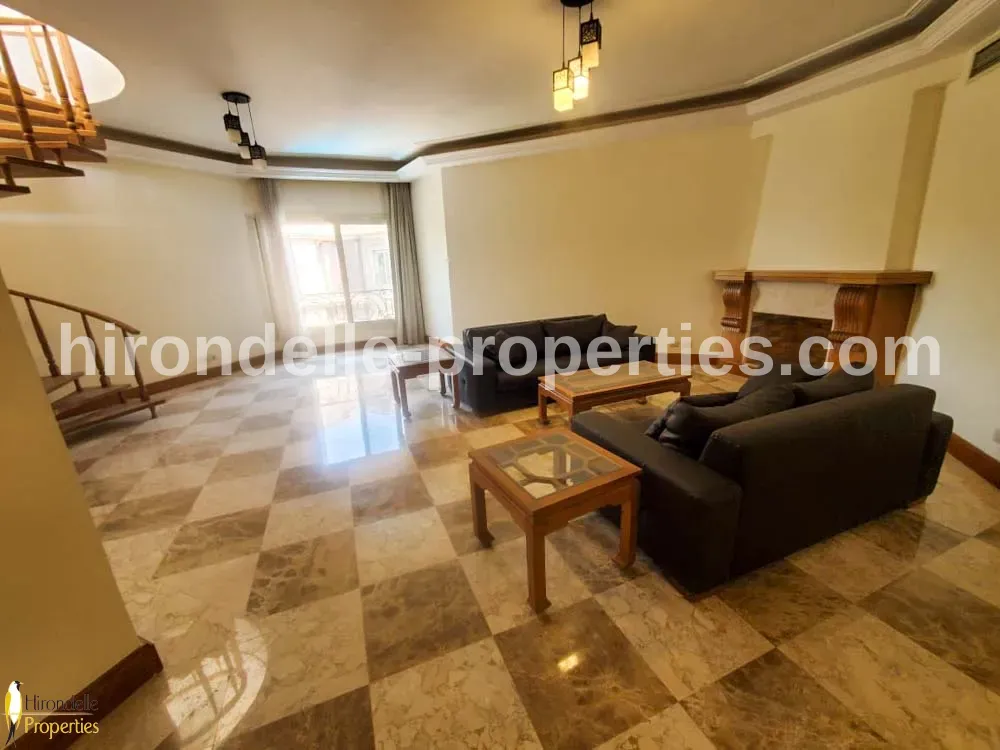 Penthouse With Shared Pool For Rent In Maadi Sarayat