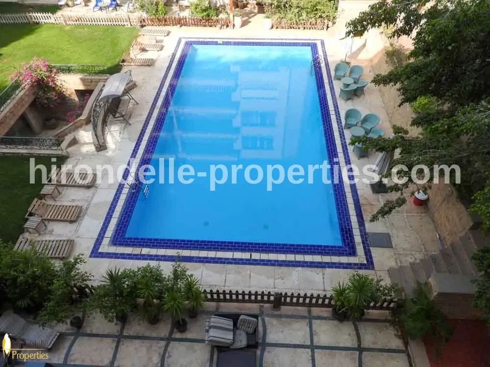 Fully Furnished Flat With Shared Pool For Rent In Maadi