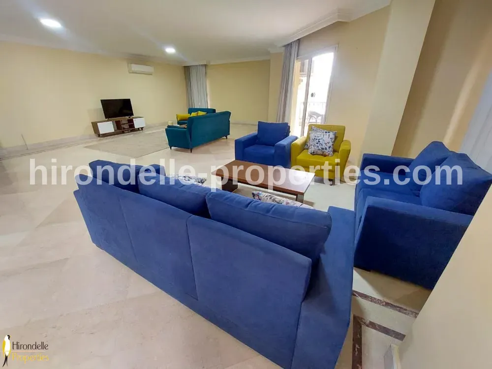 Duplex With Shared Pool For Rent In Maadi Sarayat