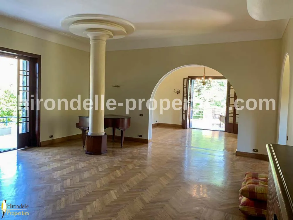 Unique High Ceiling Flat With Private Garden For Rent In Maadi Sarayat