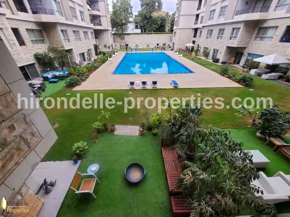 Fully Furnished Flat With Open Kitchen , Pool ,Gym For Rent In Maadi Sarayat