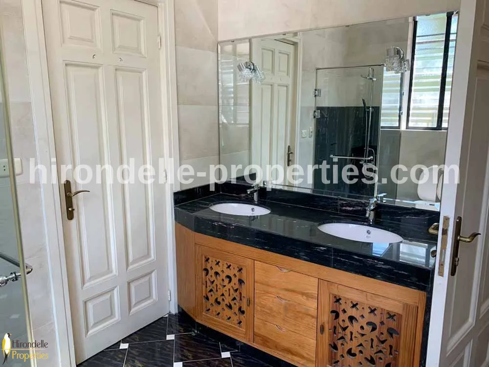 Unique High Ceiling Flat With Private Garden For Rent In Maadi Sarayat