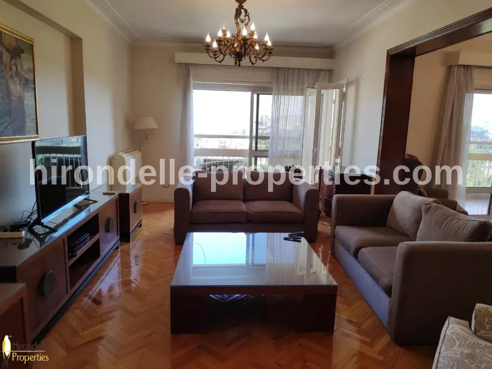 Flat With Balcony For Rent In Zamalek