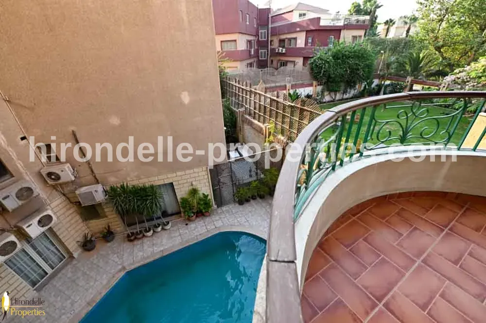 Flat With Shared Pool And Terrace For Rent In Maadi Sarayat